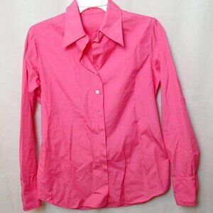 Vintage Pink Dagger Collar Button-Down Shirt Women's